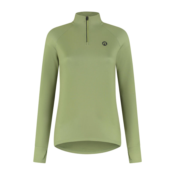 Rogelli Essential hardlooptop lange mouw dames sage voorkant.