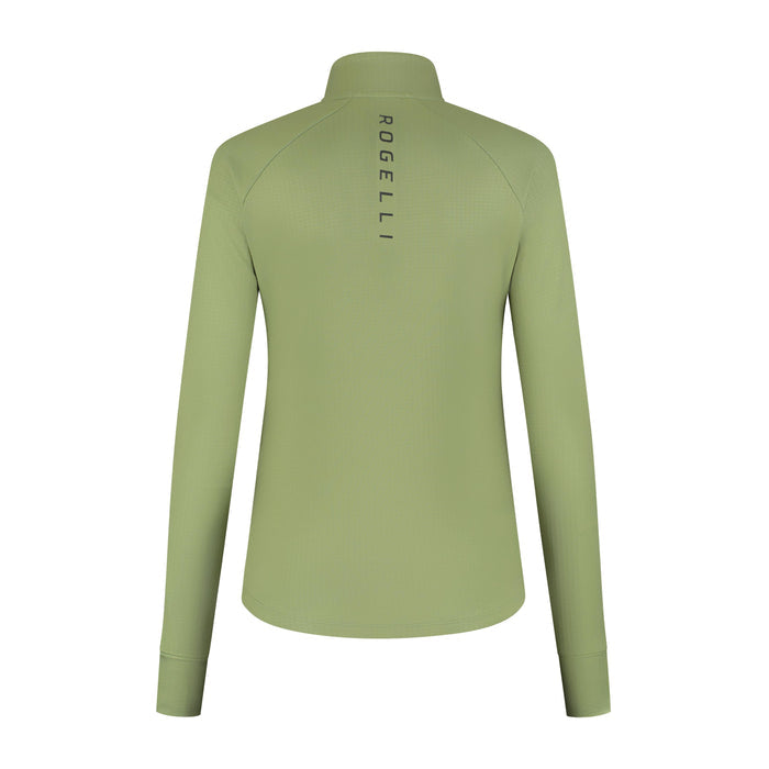 Rogelli Essential hardlooptop lange mouw dames sage achterkant.