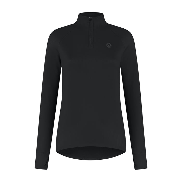 Rogelli Essential hardlooptop lange mouw dames zwart voorkant.