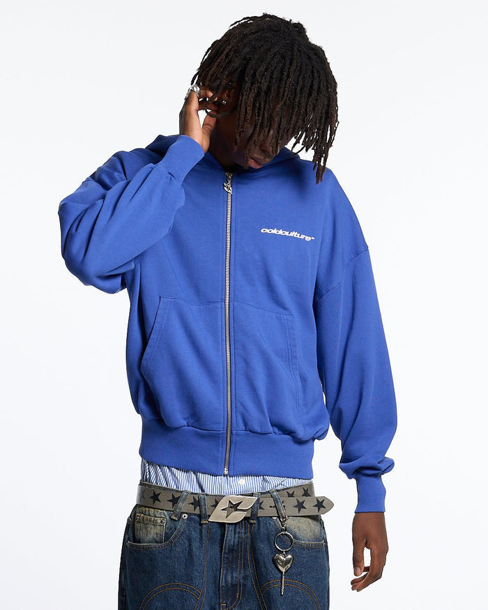 ESSENTIAL ZIP HOODIE ELECTRIC BLUE - COLD CULTURE #man