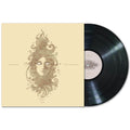 A vinyl record partially slides out of its cover, which displays an intricate, mystical face with glowing eyes amid swirling patterns. The text reads Jonathan Hultén (Brand Name) and Eyes Of The Living Night.