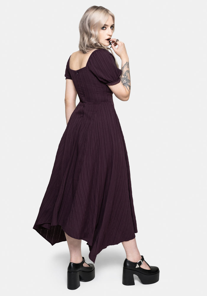 Fenella Keyhole Midi Dress - Plum