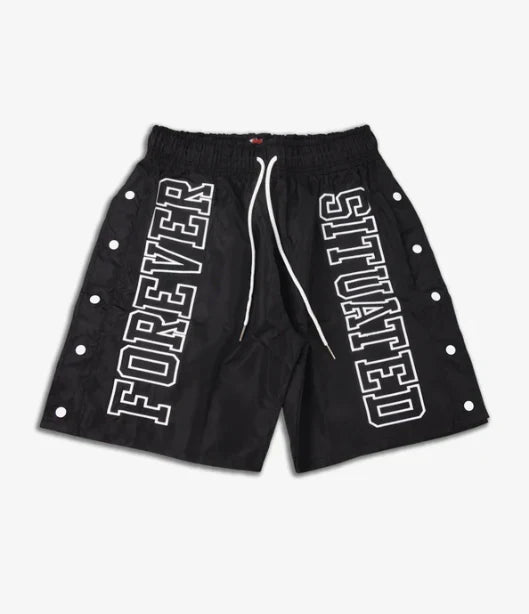 Forever Situated - Nylon Shorts - Black