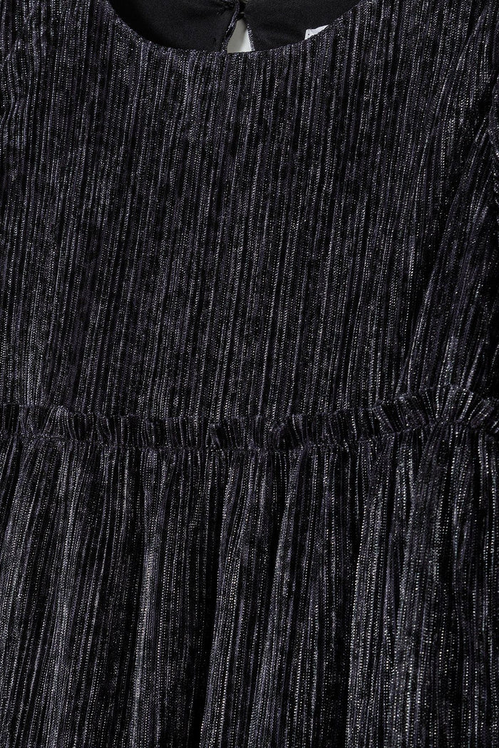 Sparkle Party Dress, Black, Long Sleeve - 4