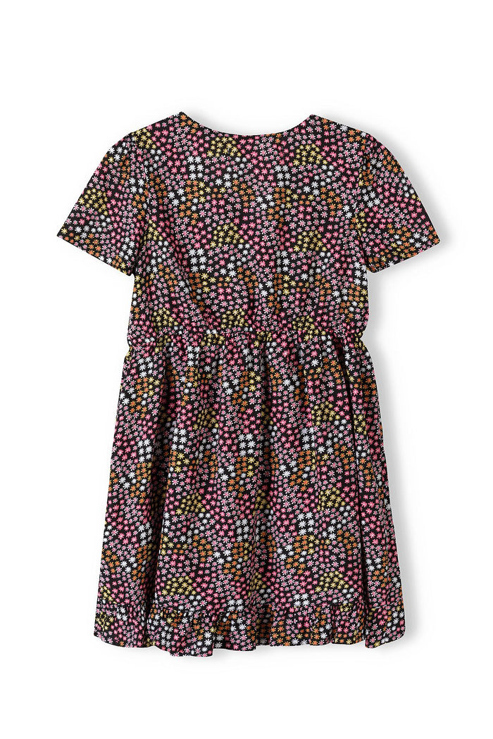 Wrap Dress, Multicolour Star Print, Frill Hem - 3