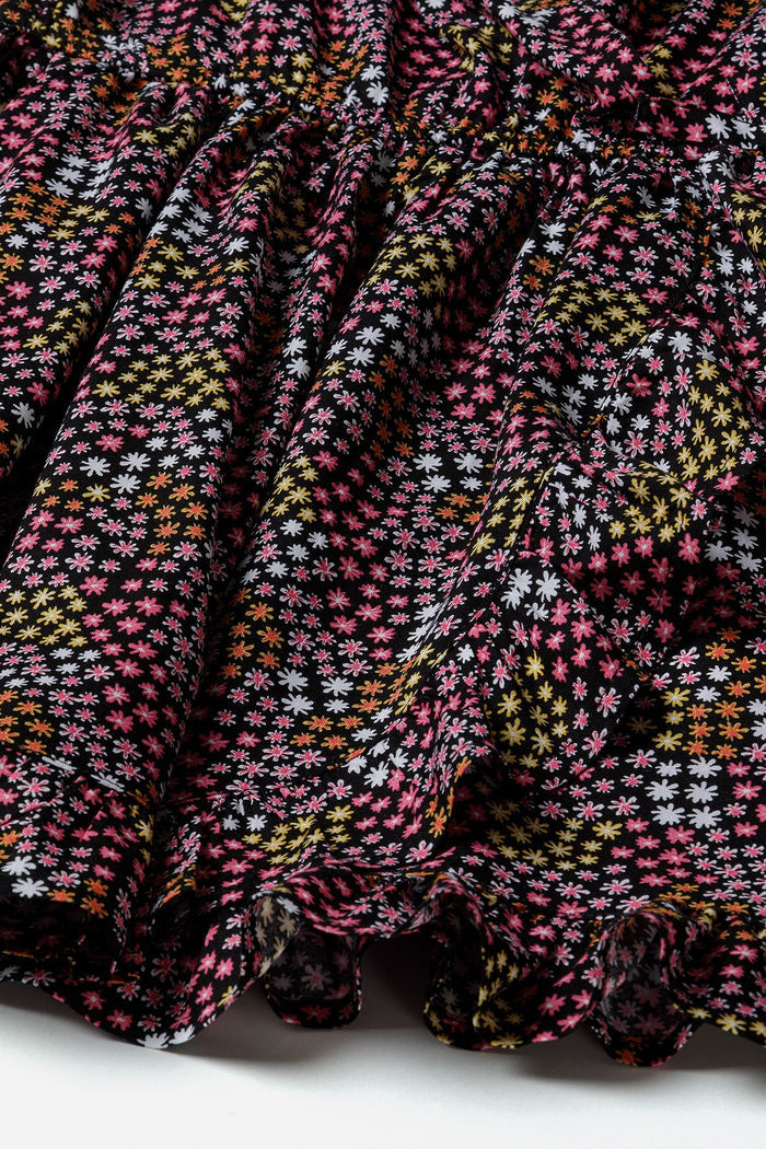 Wrap Dress, Multicolour Star Print, Frill Hem - 4