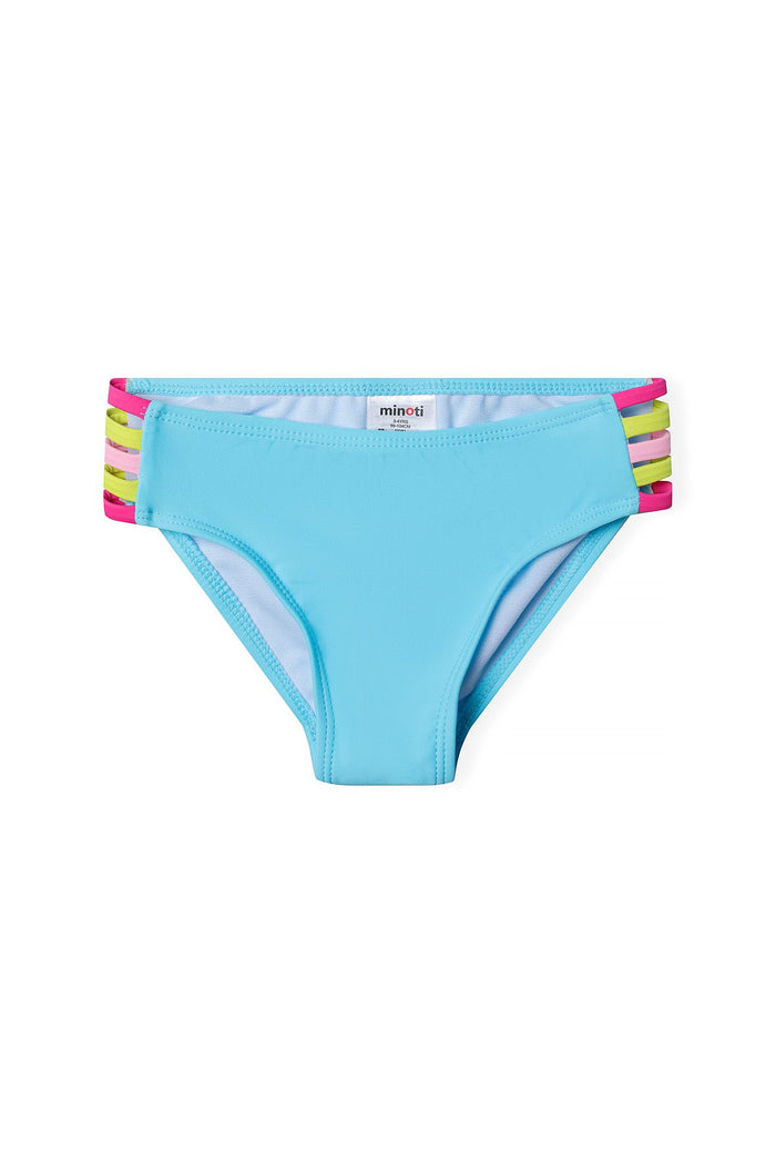 Cross-Back Bikini, Rainbow Straps, Turquoise - 5