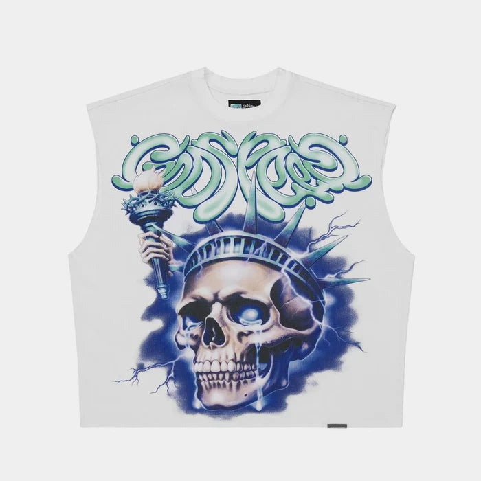 Godspeed- Liberty Tears Sleeveless - White