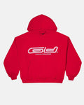 GRAFFITI HOODIE RED - red graphic print hoodie, front view - Cold Culture