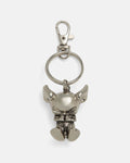 KEVIL METAL KEYCHAIN - silver metal character keychain, front view - Cold Culture