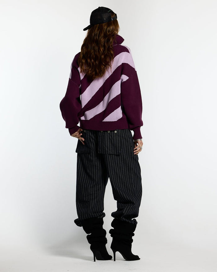 LINES FUSION KNIT PINK & PURPLE - COLD CULTURE #woman