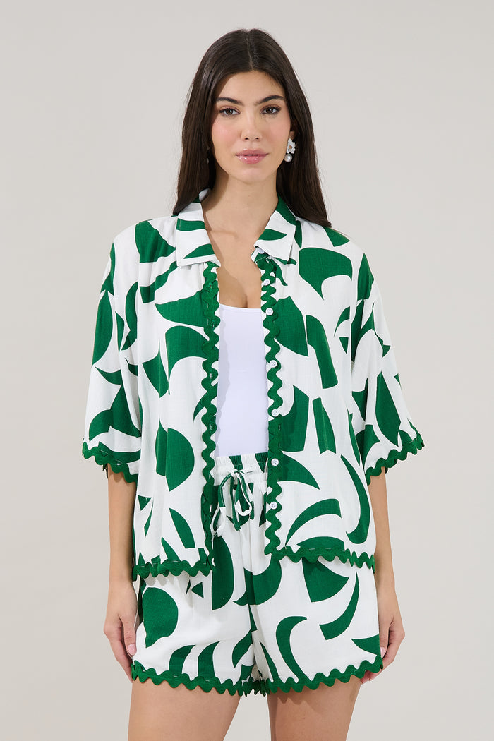 Marnie Button Up Shirt Abstract