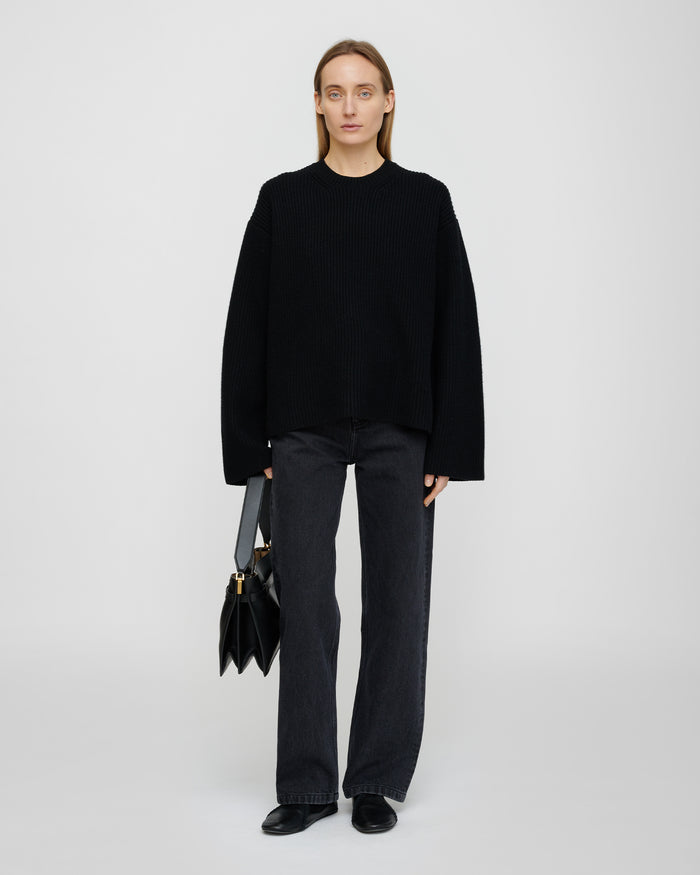 Maura - Merino cashmere sweater - Black