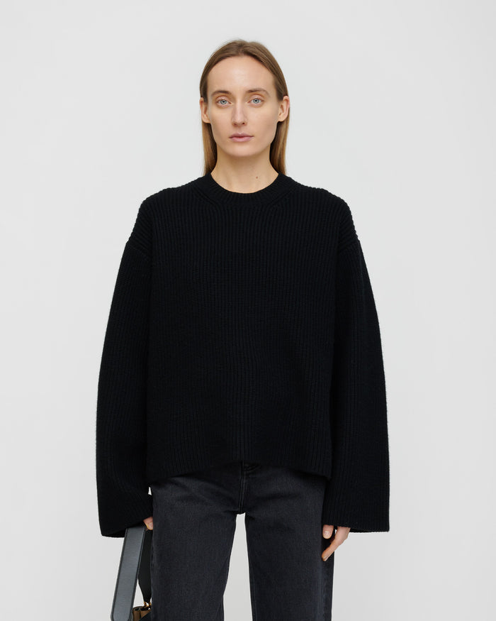 Maura - Merino cashmere sweater - Black
