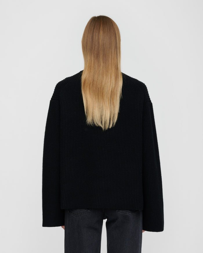 Maura - Merino cashmere sweater - Black