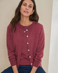 Merino Short Cardigan - Rosewood