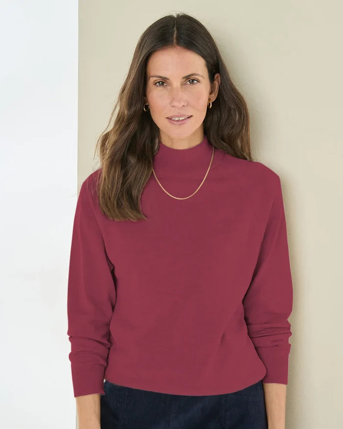 Merino Wool Turtle Neck Jumper - Rosewood