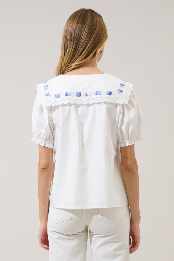 Miriam Gingham Sailor Top
