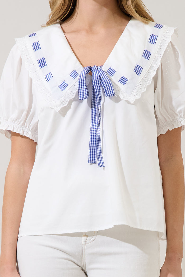 Miriam Gingham Sailor Top