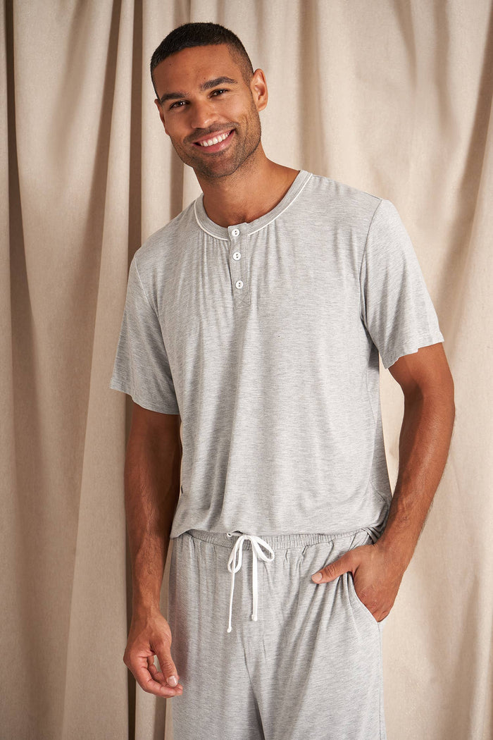 Mister You Bamboo Short Pajama Set: Grey Marl - Intimate Whispers