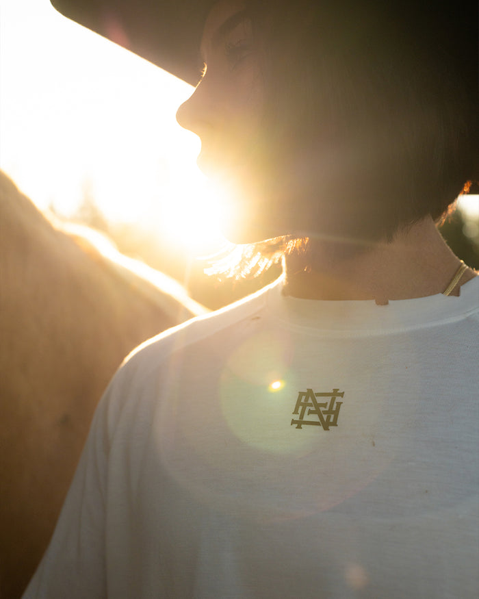 MOTO CROP TEE - WHITE