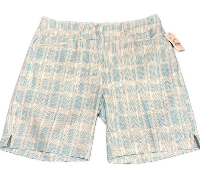 New Adidas White & Turquoise Printed Shorts Size 6 MSP$70