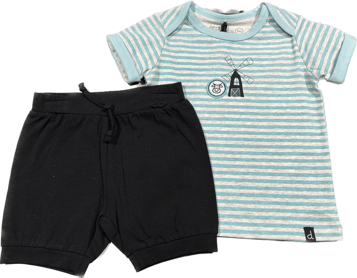 Organic Striped Top and Short Set