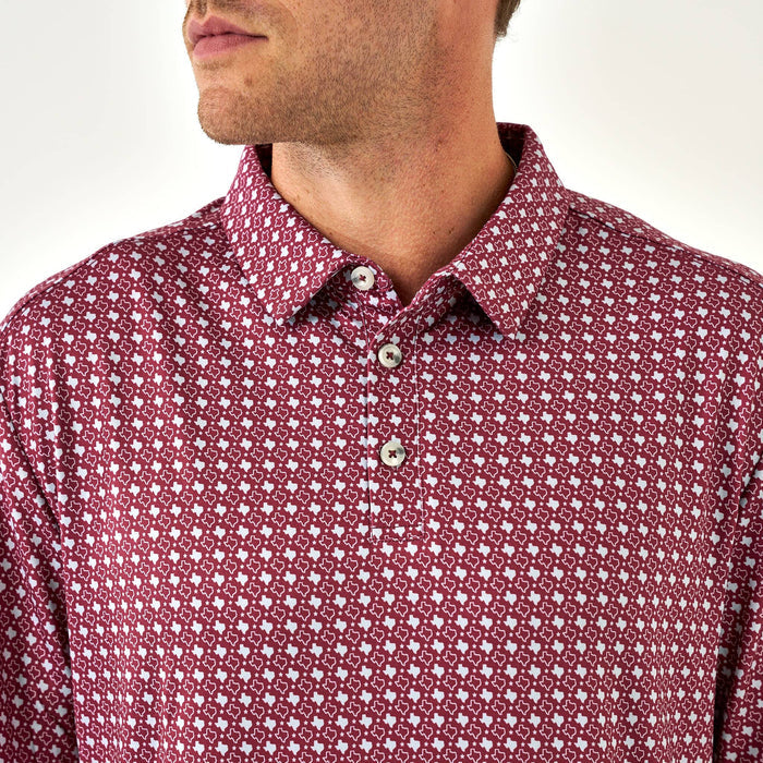 Performance Polo - Texas - Maroon & Grey