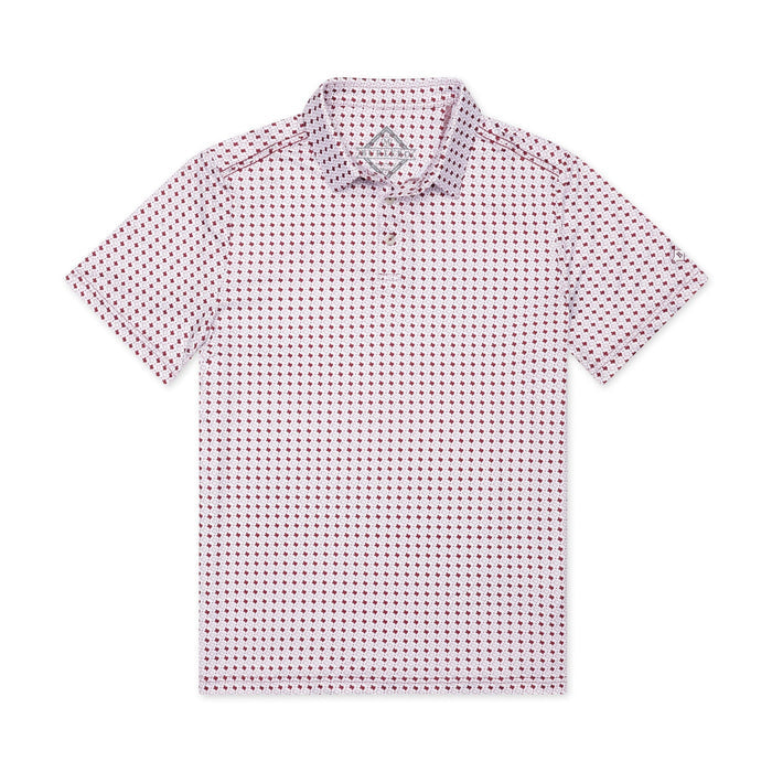 Performance Polo - Texas - White & Maroon