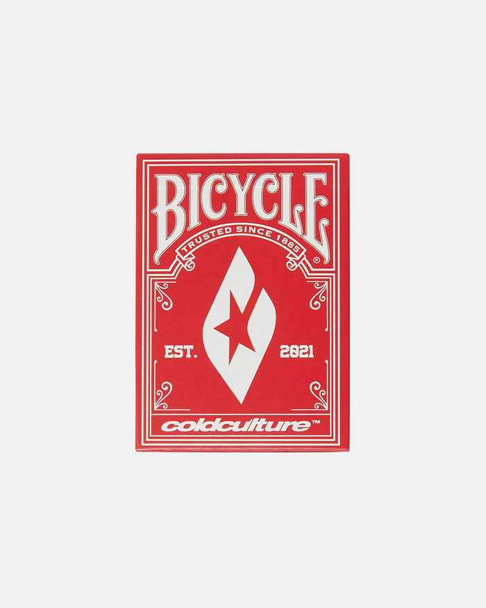PLAYING CARDS BICYCLE - red playing cards deck, front view - Cold Culture