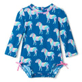 Rainbow Zebra Baby Rashguard Swimsuit
