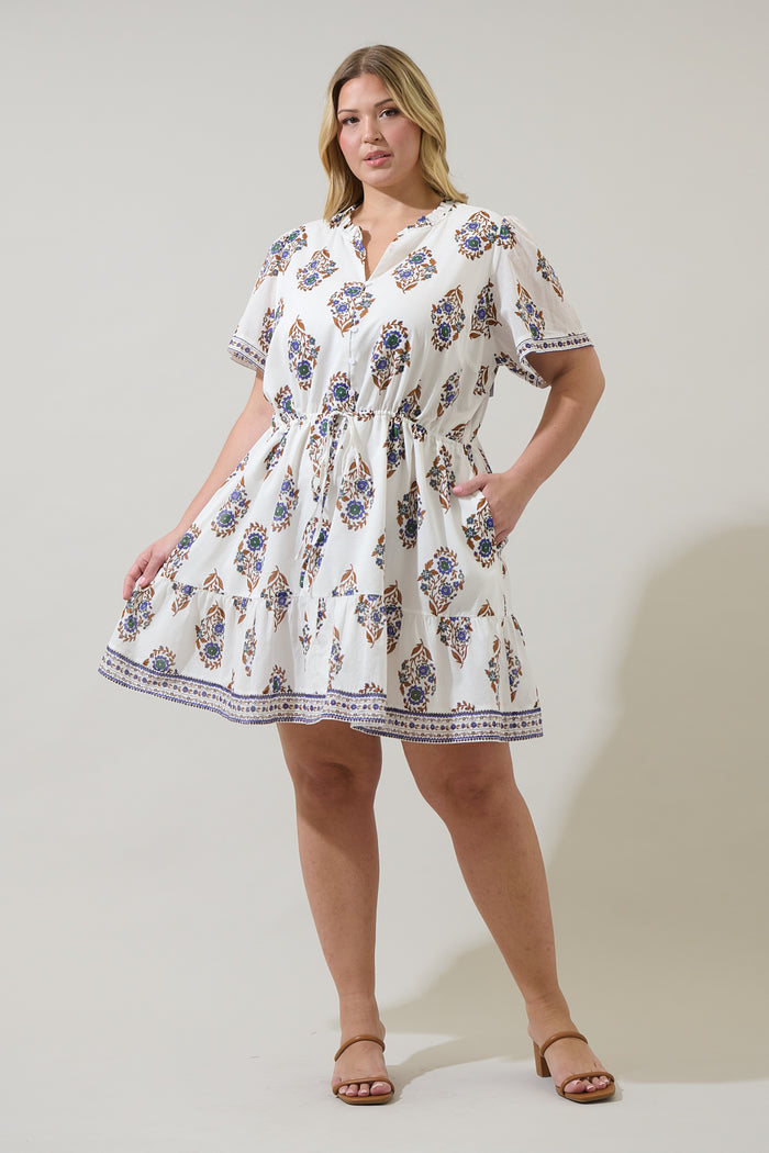 Rennie Floral Warna Shift Mini Dress Curve