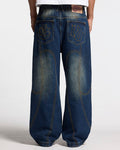 ROCKSTAR V2 PANTS DENIM - washed blue denim pants, back view on male model - Cold Culture #man