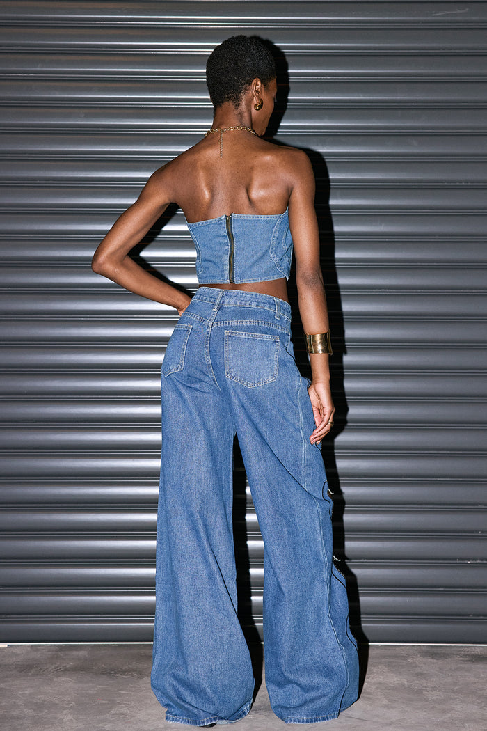 Samuel Love Cross Denim Short Top