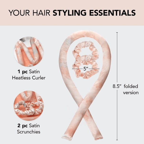 Satin Heatless Curling Set - Tie Dye - Intimate Whispers