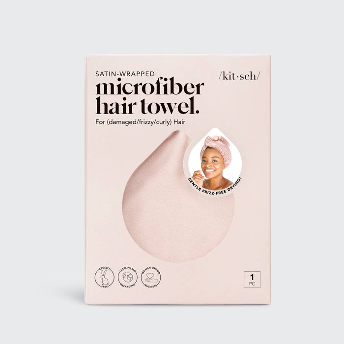 Satin-Wrapped Hair Towel - Blush - Intimate Whispers