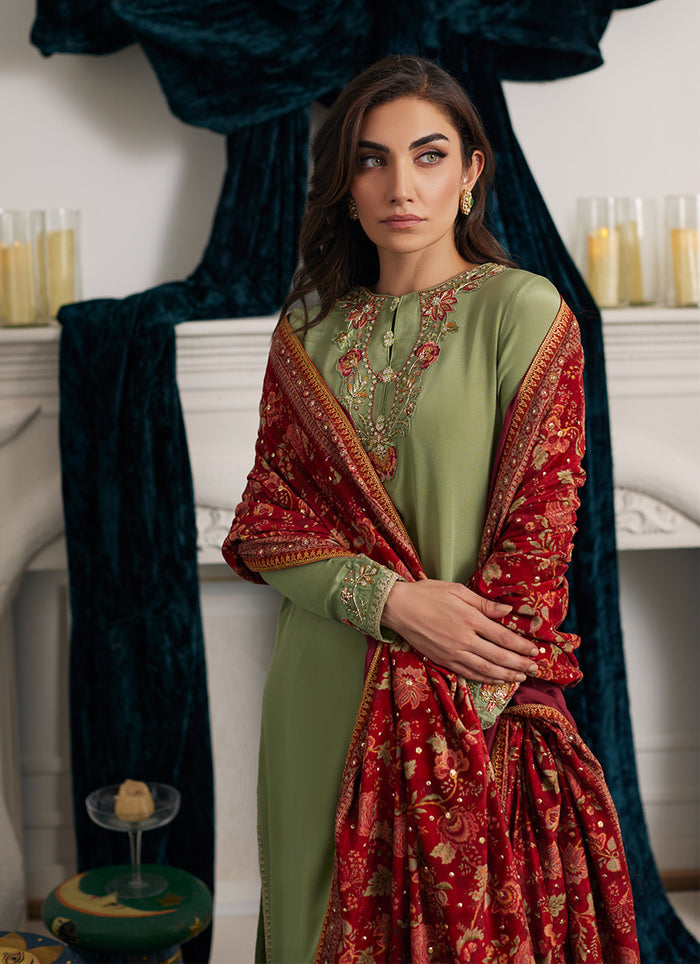 Savette Pistachio Crepe Shirt