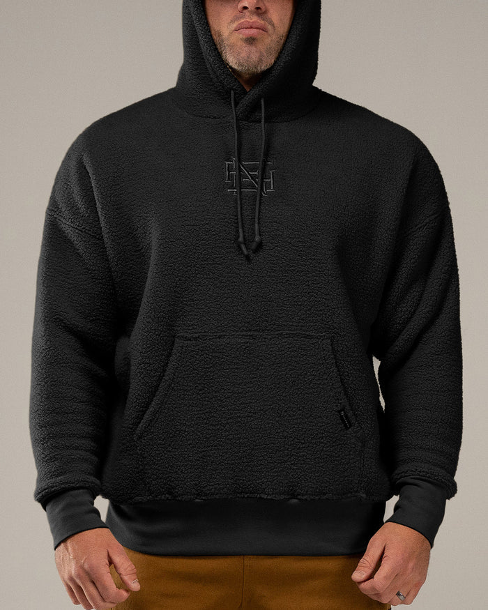 SHERPA HOODIE - BLACK