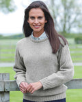 Shetland Wool Crew Neck Jumper - Grey - The Classic Boutique