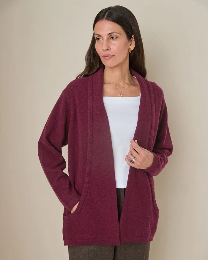 Sienna Edge to Edge Cardigan - Merlot