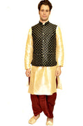 Silk Brocade Black Modi Vest
