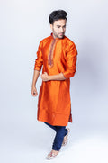 Silk Salamander Orange Men's Kurta