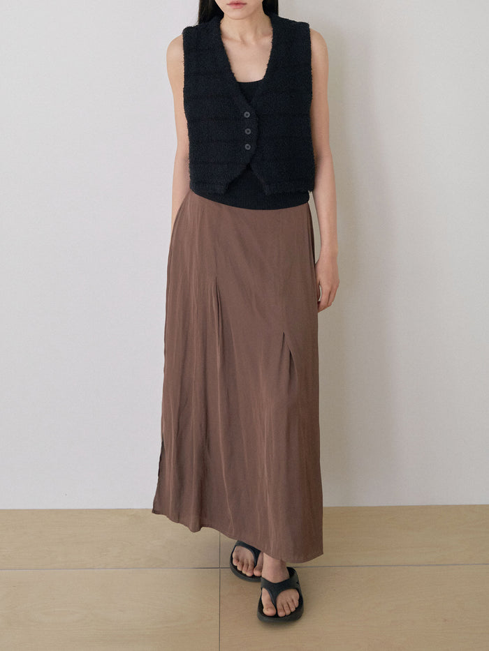 Sleeveless Button Cardigan - Black