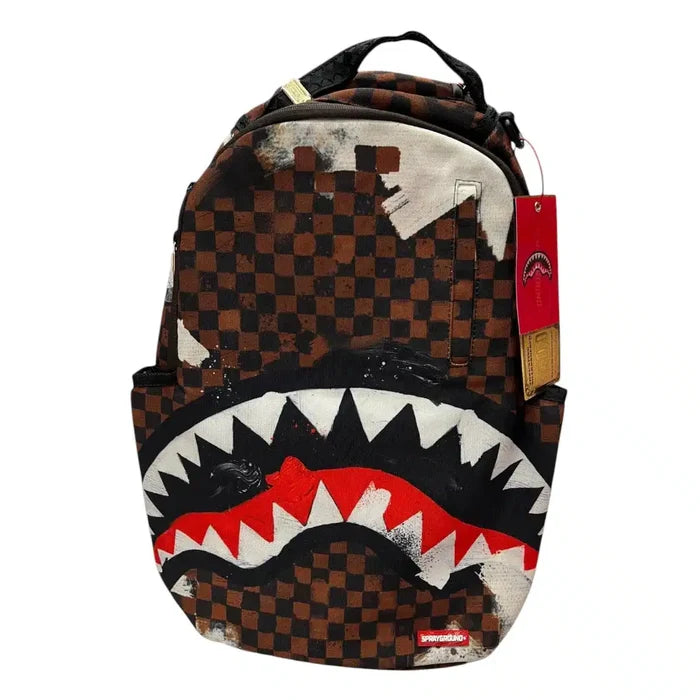 Sprayground - Sharks In Paris Cotton Canvas Painted Backpack