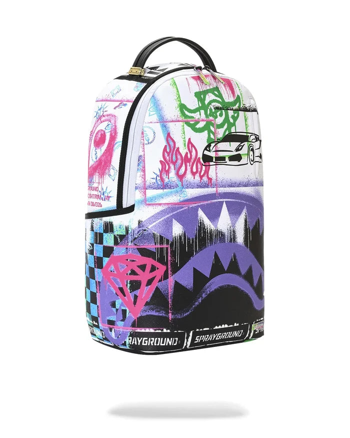 Sprayground - Stencil Shark Attack Black & White Split Backpack