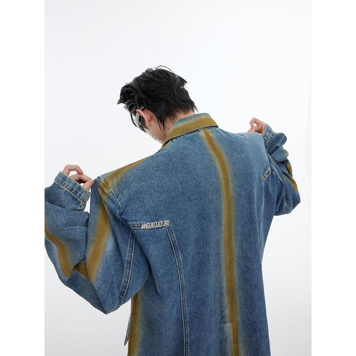 Stain Line Denim Coat by CRUX