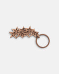 STARS KEYCHAIN METAL COPPER - copper stars metal keychain, front view - Cold Culture
