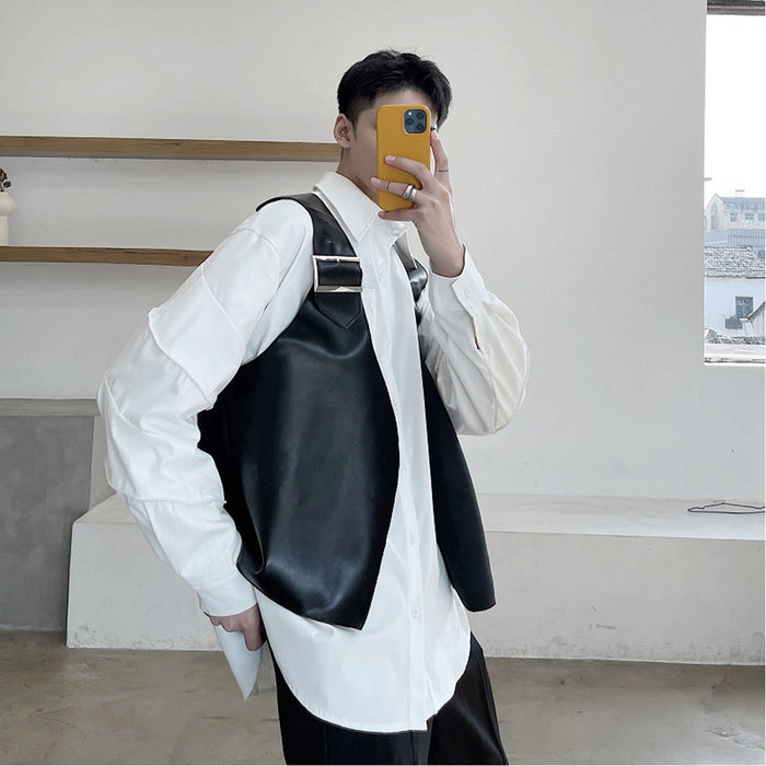 Strap Leather Vest by CRUX