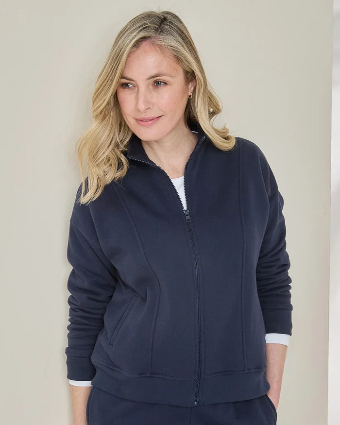 Taylor Cotton Mix Leisure Cardigan - Navy