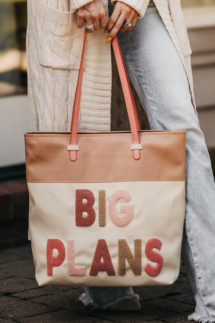 Tote (Cream/Tan) - Big Plans